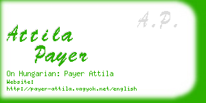 attila payer business card